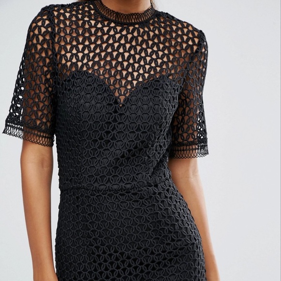 Jarlo Tall Cutwork Lace Overlay Midi Dress - Picture 3 of 11